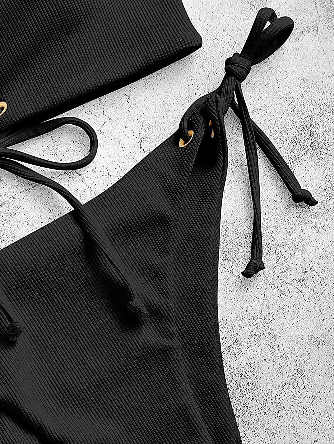 Zelda Ribbed Braided String Bikini Set
